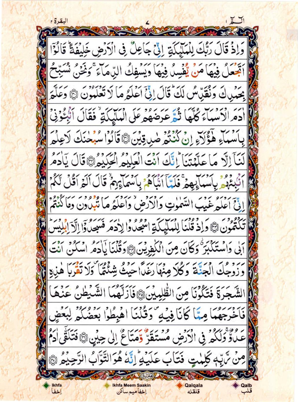 Read Al Quran 15 Lines Part / Chapter / Siparah 1 Page No 7