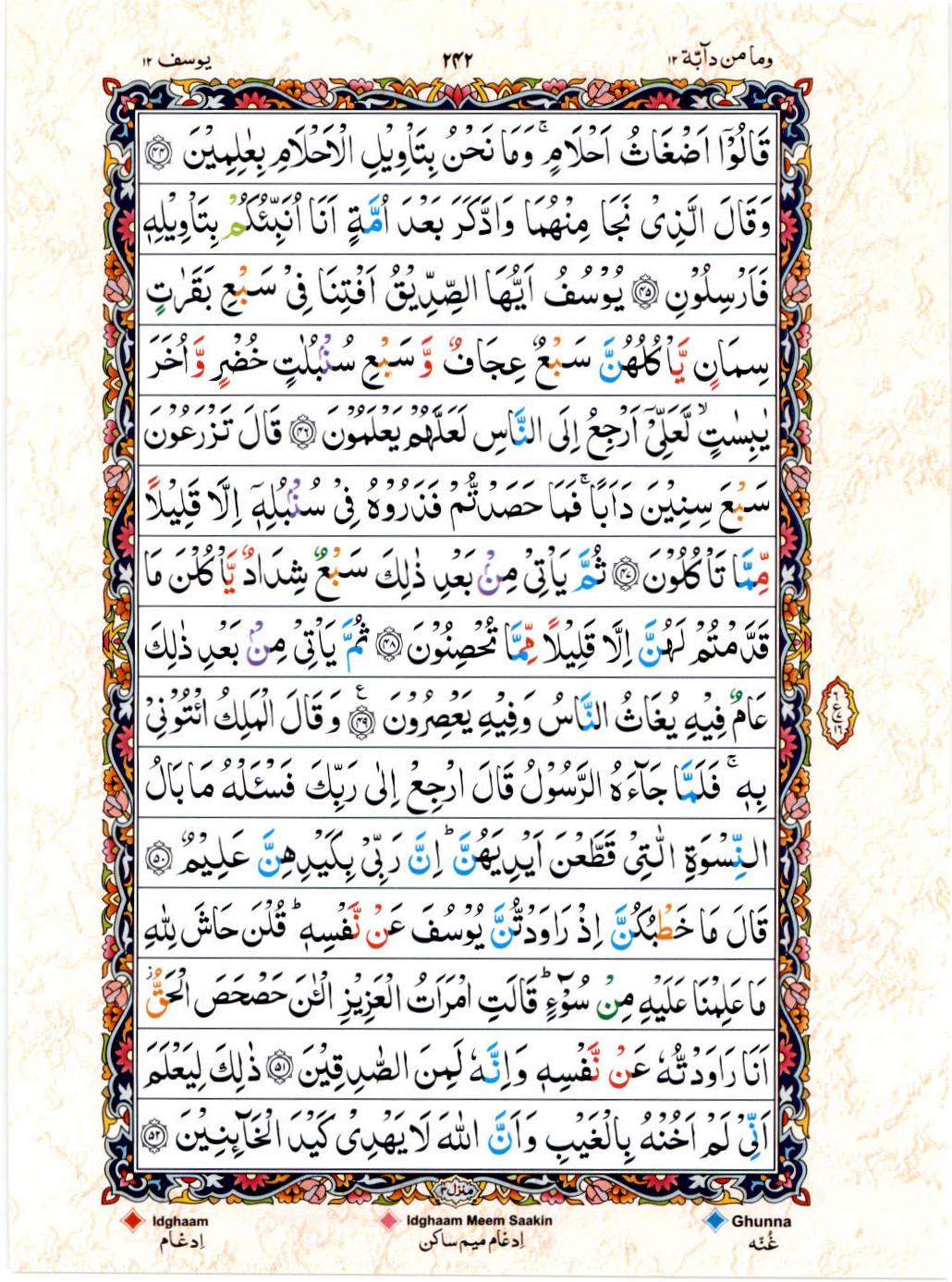 Read Al Quran 15 Lines Part / Chapter / Siparah 12 Page No 242