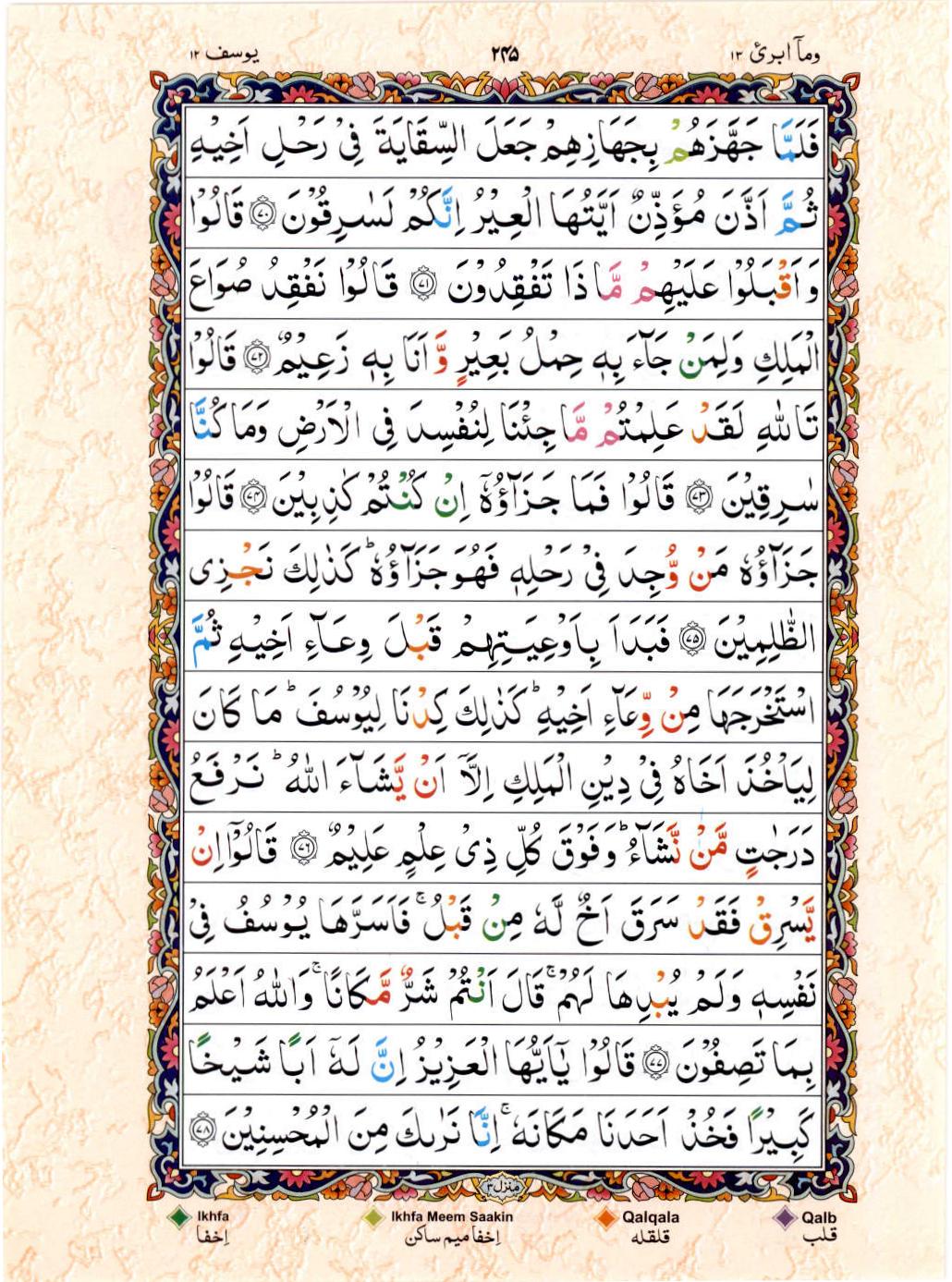 Read Al Quran 15 Lines Part / Chapter / Siparah 13 Page No 245
