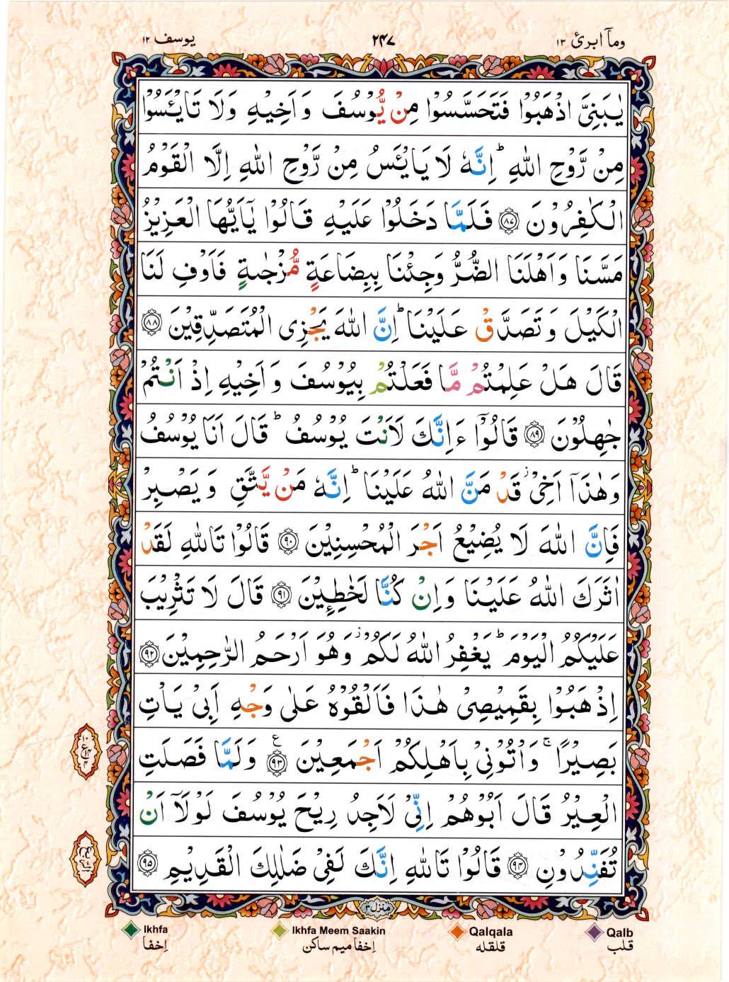 Read Al Quran 15 Lines Part / Chapter / Siparah 13 Page No 247