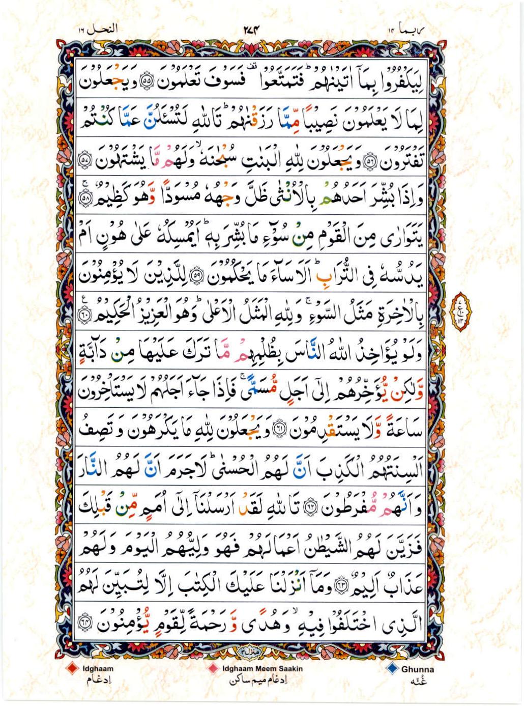Read Al Quran 15 Lines Part / Chapter / Siparah 14 Page No 274