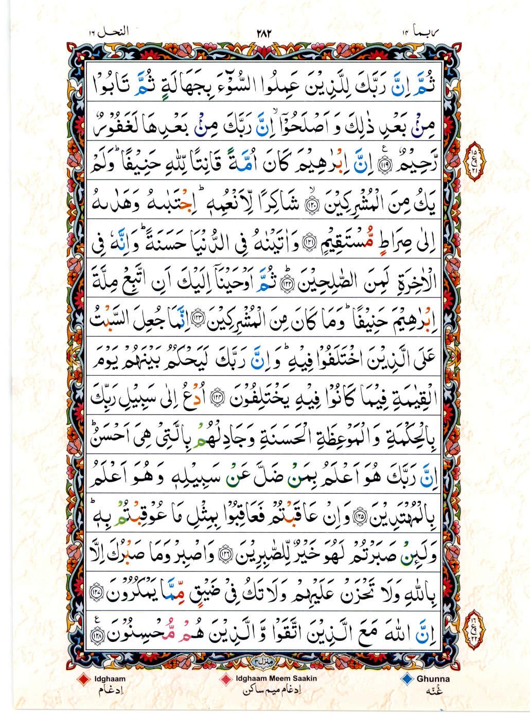 Read Al Quran 15 Lines Part / Chapter / Siparah 14 Page No 282