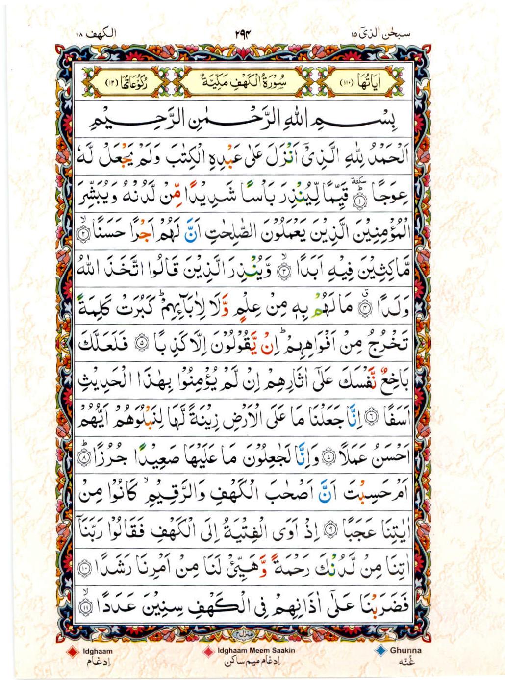 Read Al Quran 15 Lines Part / Chapter / Siparah 15 Page No 294