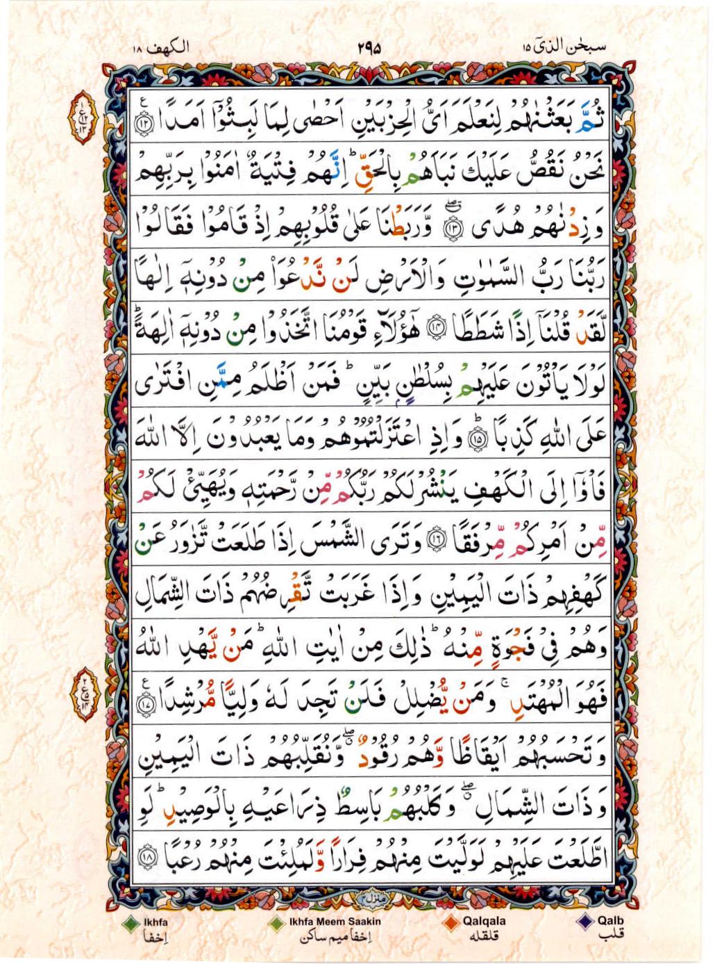 Read Al Quran 15 Lines Part / Chapter / Siparah 15 Page No 295