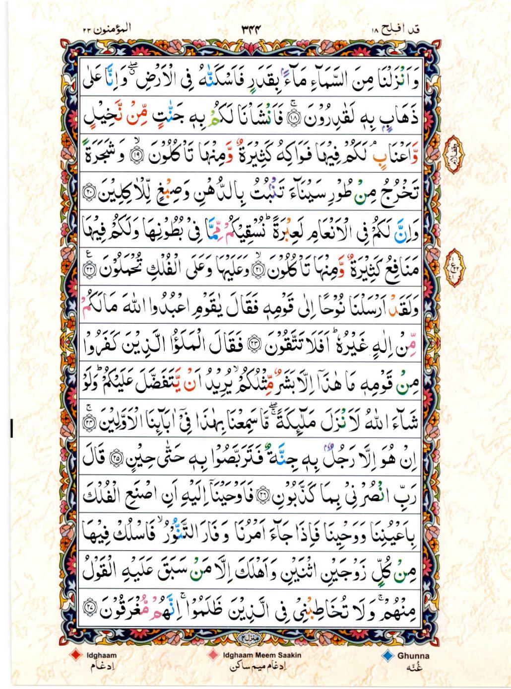 Read Al Quran 15 Lines Part / Chapter / Siparah 18 Page No 344