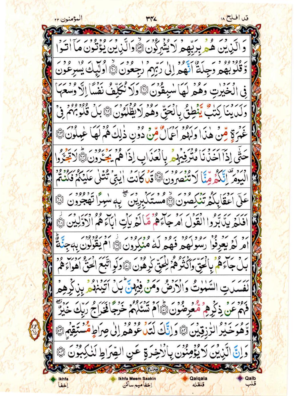 Read Al Quran 15 Lines Part / Chapter / Siparah 18 Page No 347