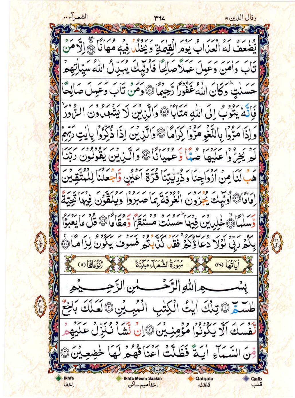 Read Al Quran 15 Lines Part / Chapter / Siparah 19 Page No 367