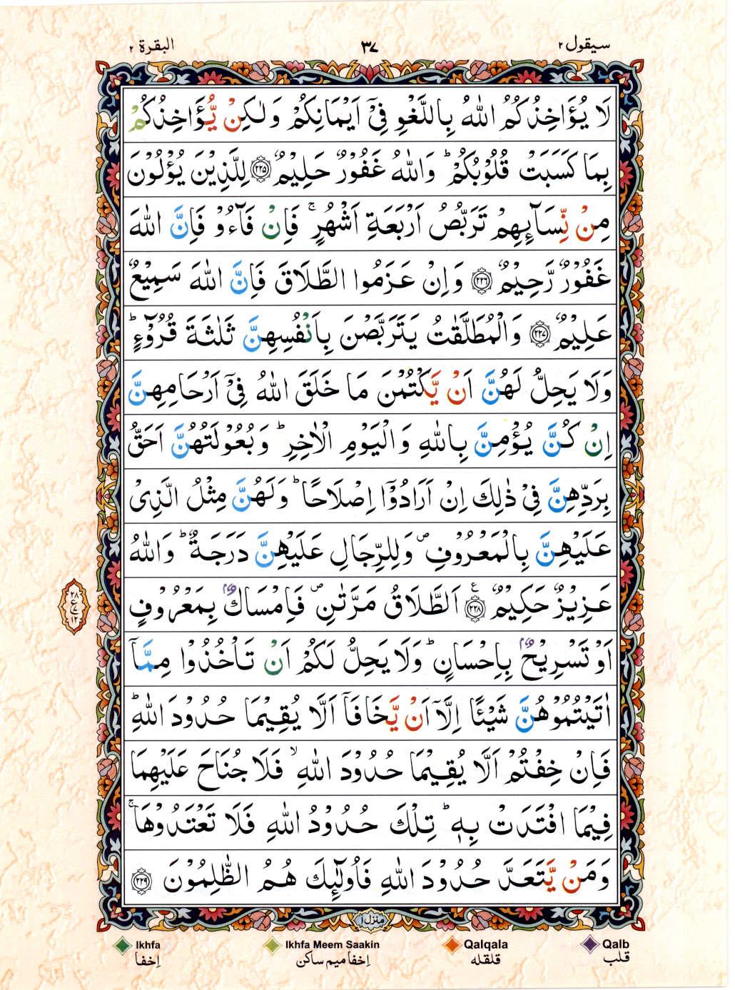 Read Al Quran 15 Lines Part / Chapter / Siparah 2 Page No 37