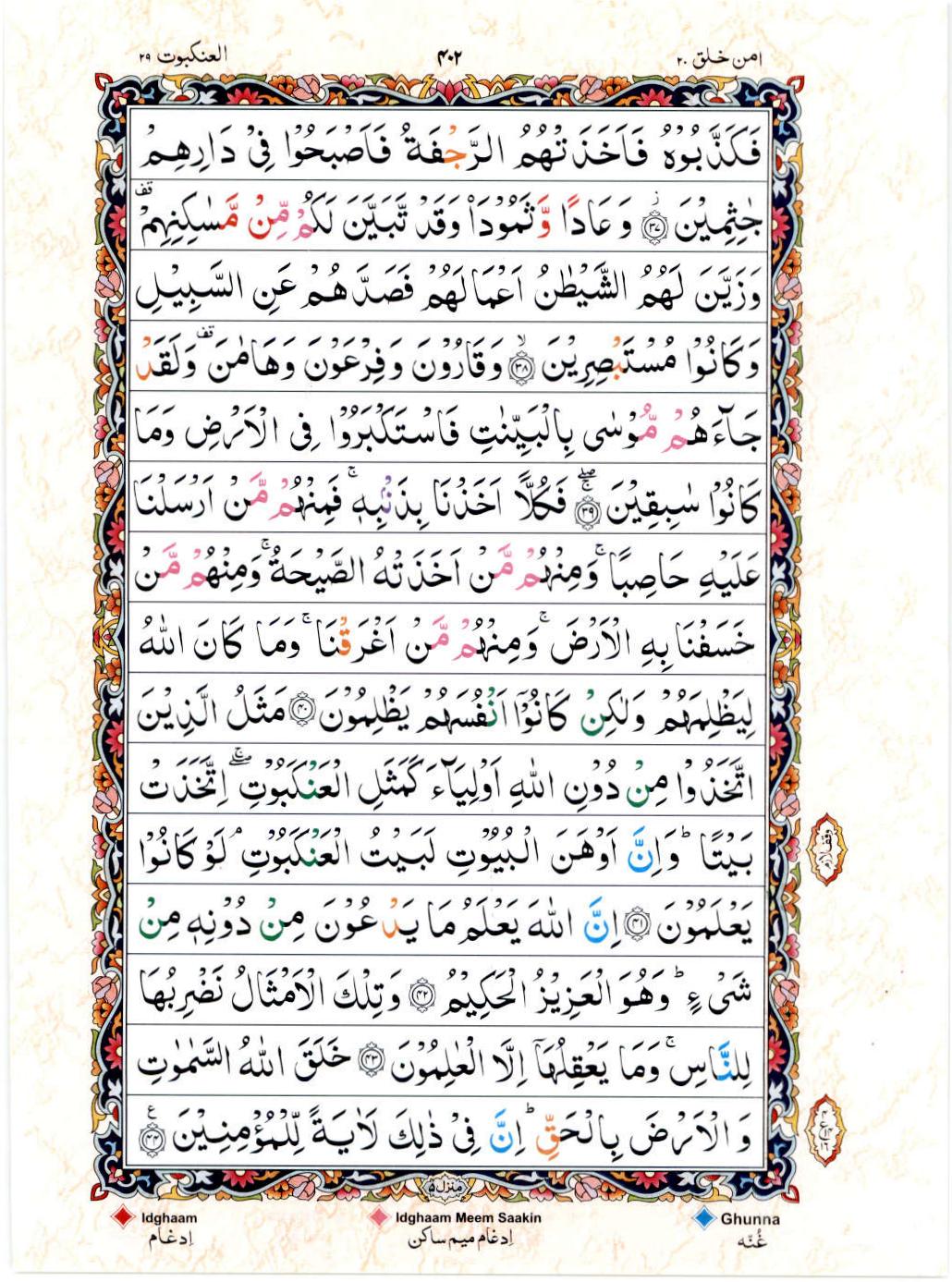 Read Al Quran 15 Lines Part / Chapter / Siparah 20 Page No 402