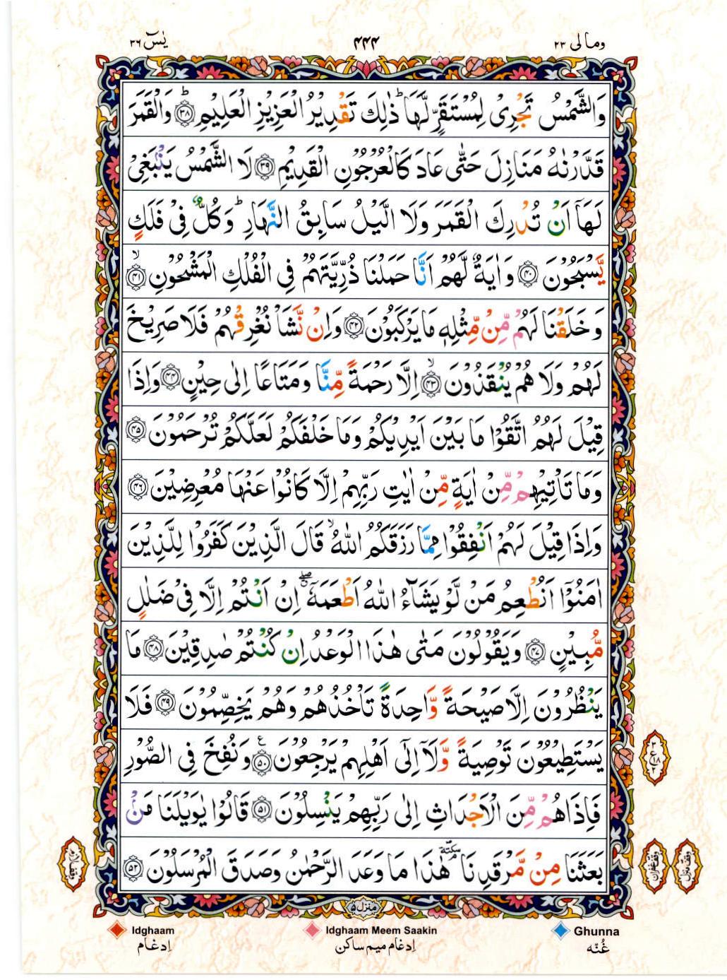 Read Al Quran 15 Lines Part / Chapter / Siparah 23 Page No 444