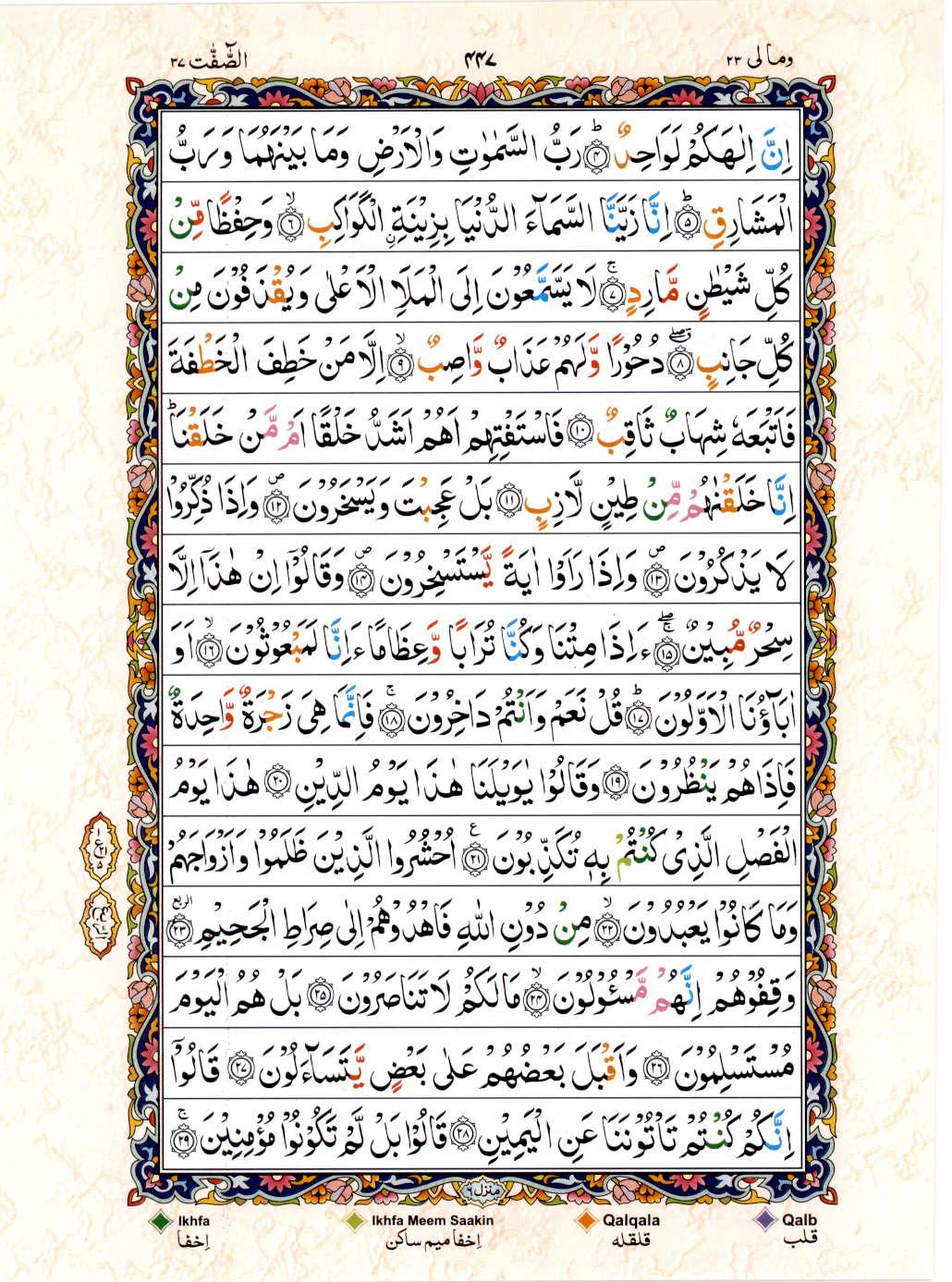 Read Al Quran 15 Lines Part / Chapter / Siparah 23 Page No 447
