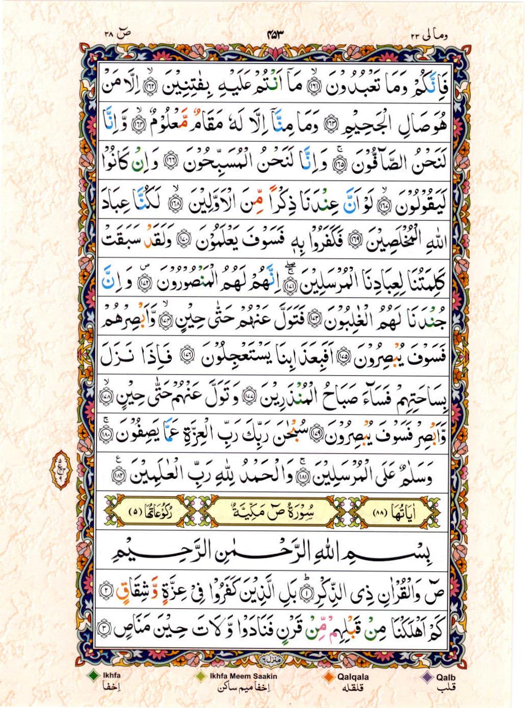 Read Al Quran 15 Lines Part / Chapter / Siparah 23 Page No 453