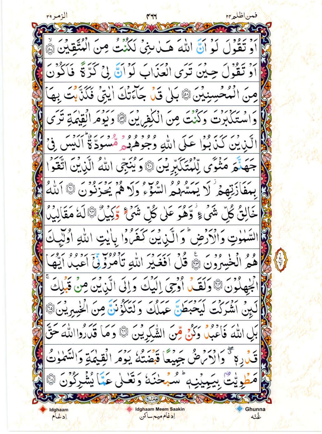 Read Al Quran 15 Lines Part / Chapter / Siparah 24 Page No 466