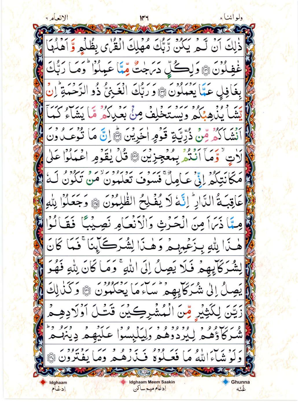 Read Al Quran 15 Lines Part / Chapter / Siparah 8 Page No 146