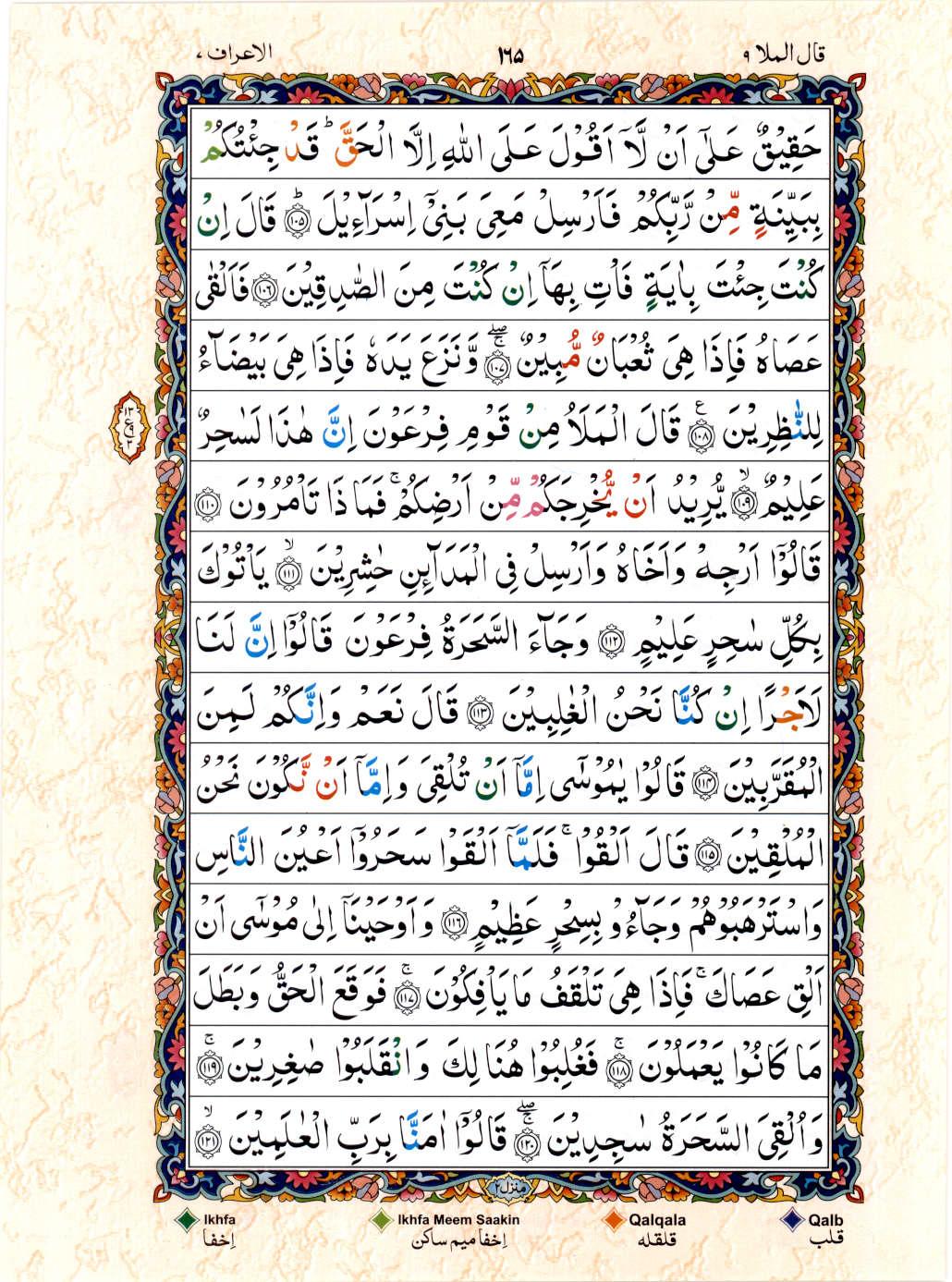 Read Al Quran 15 Lines Part / Chapter / Siparah 9 Page No 165