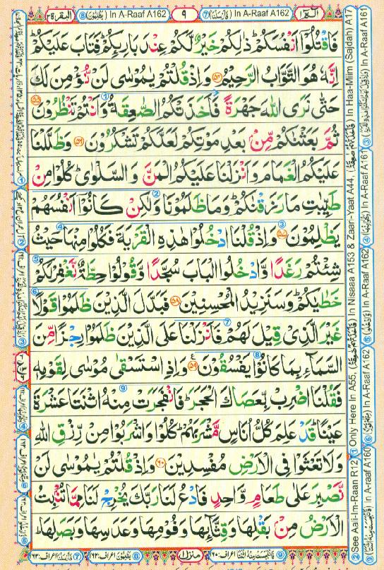 Read Al Quran Part / Chapter / Siparah 1 Page No 9