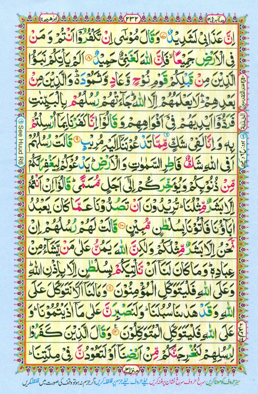Read Al Quran Part / Chapter / Siparah 13 Page No 232