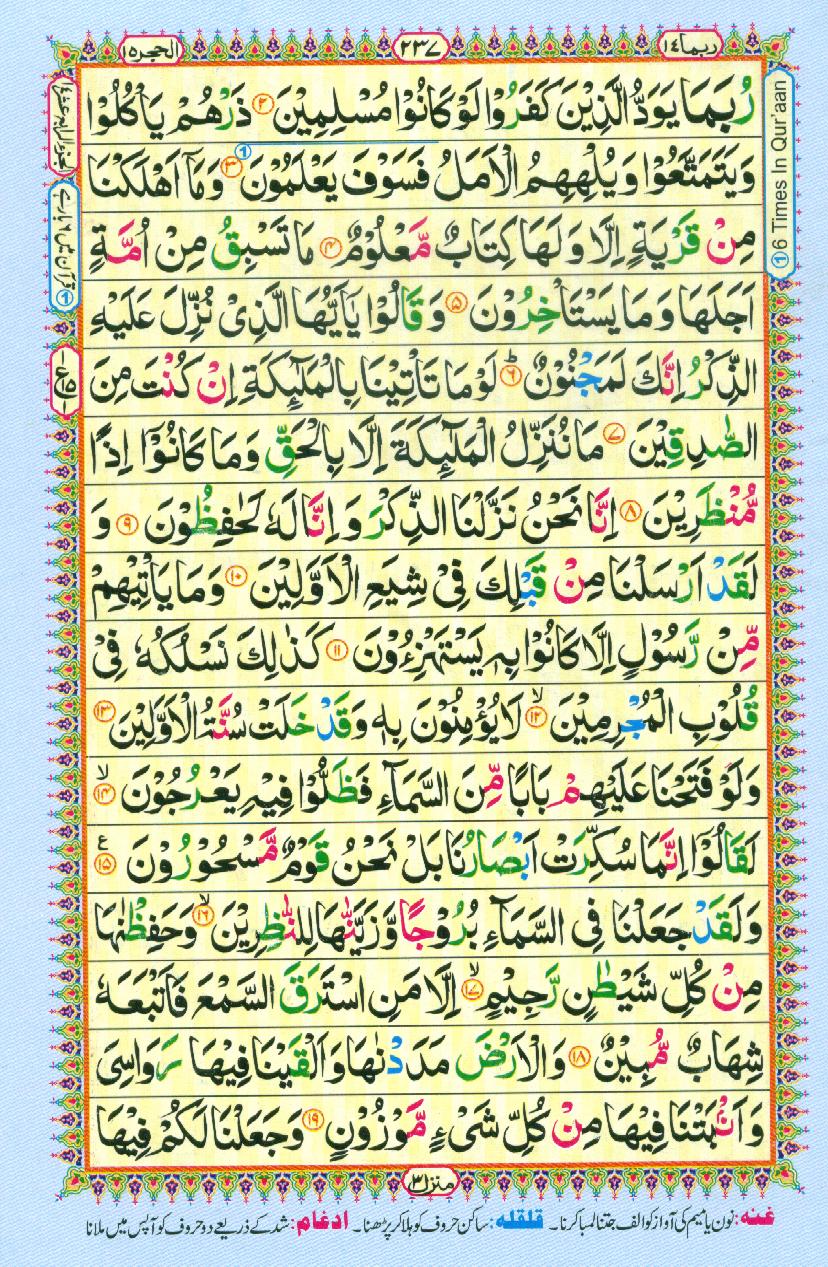 Read Al Quran Part / Chapter / Siparah 14 Page No 237