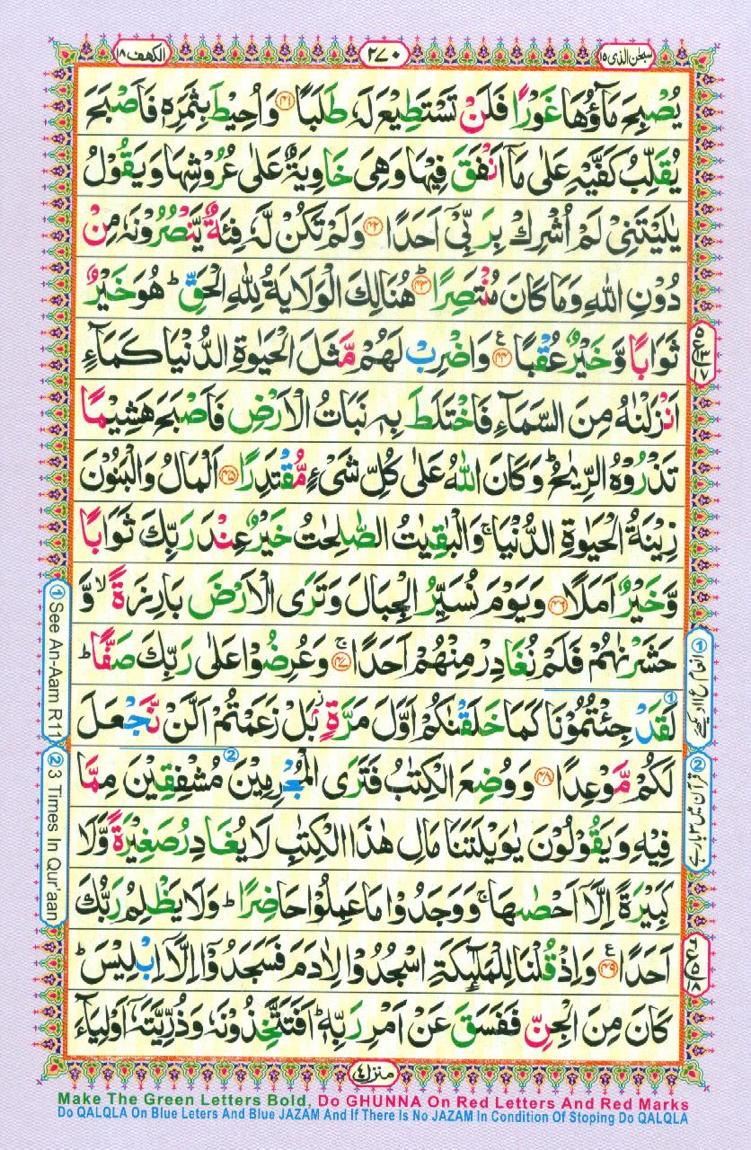 Read Al Quran Part / Chapter / Siparah 15 Page No 270
