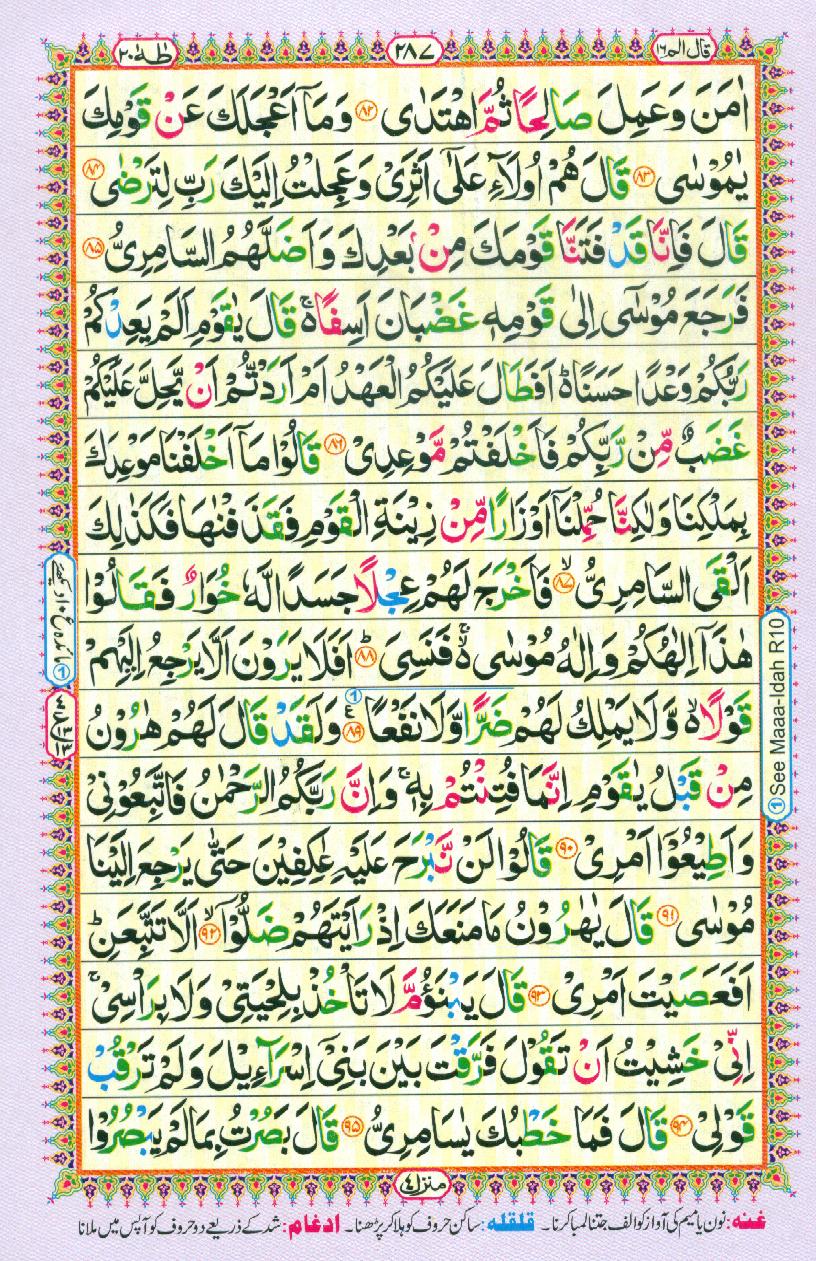 Read Al Quran Part / Chapter / Siparah 16 Page No 287