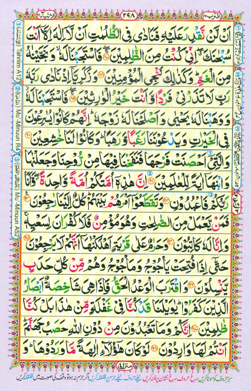 Read Al Quran Part / Chapter / Siparah 17 Page No 298