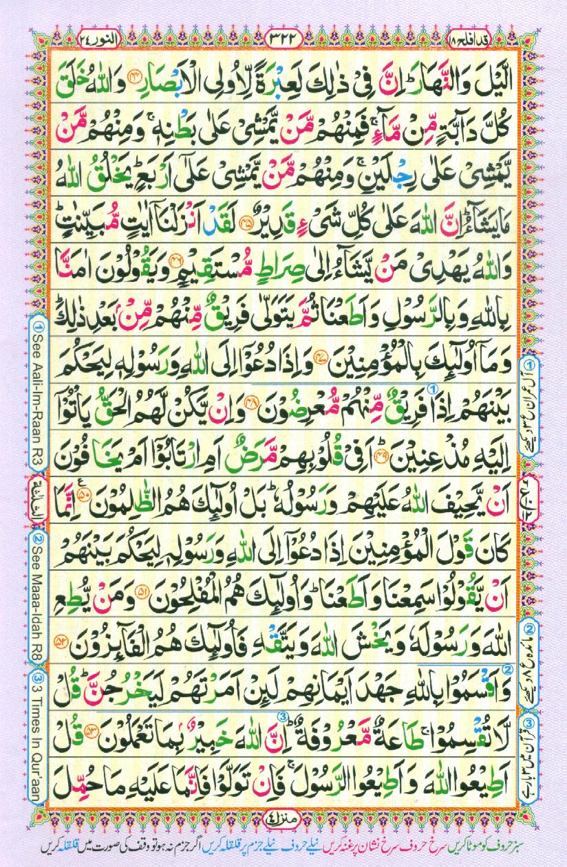 Read Al Quran Part / Chapter / Siparah 18 Page No 322
