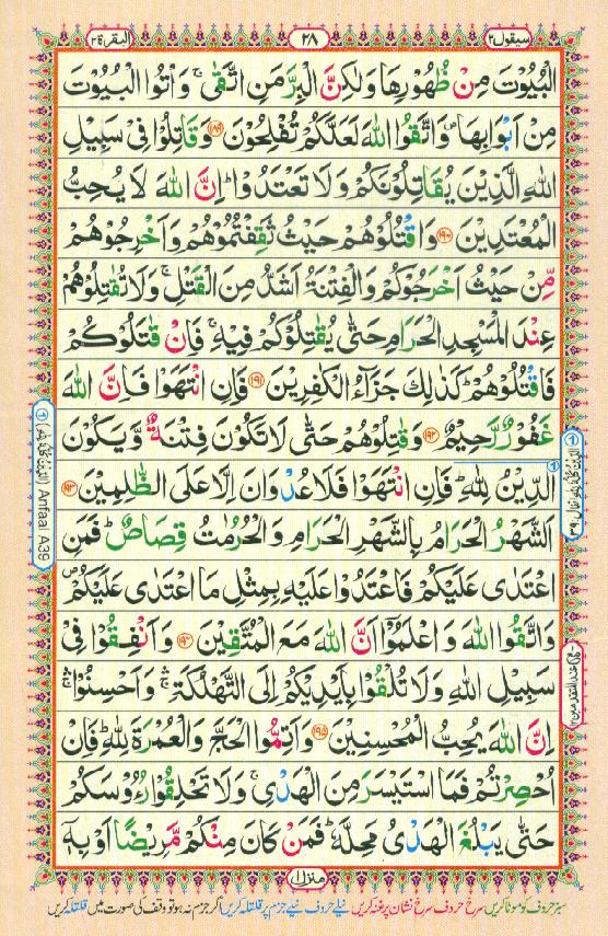 Read Al Quran Part / Chapter / Siparah 2 Page No 28