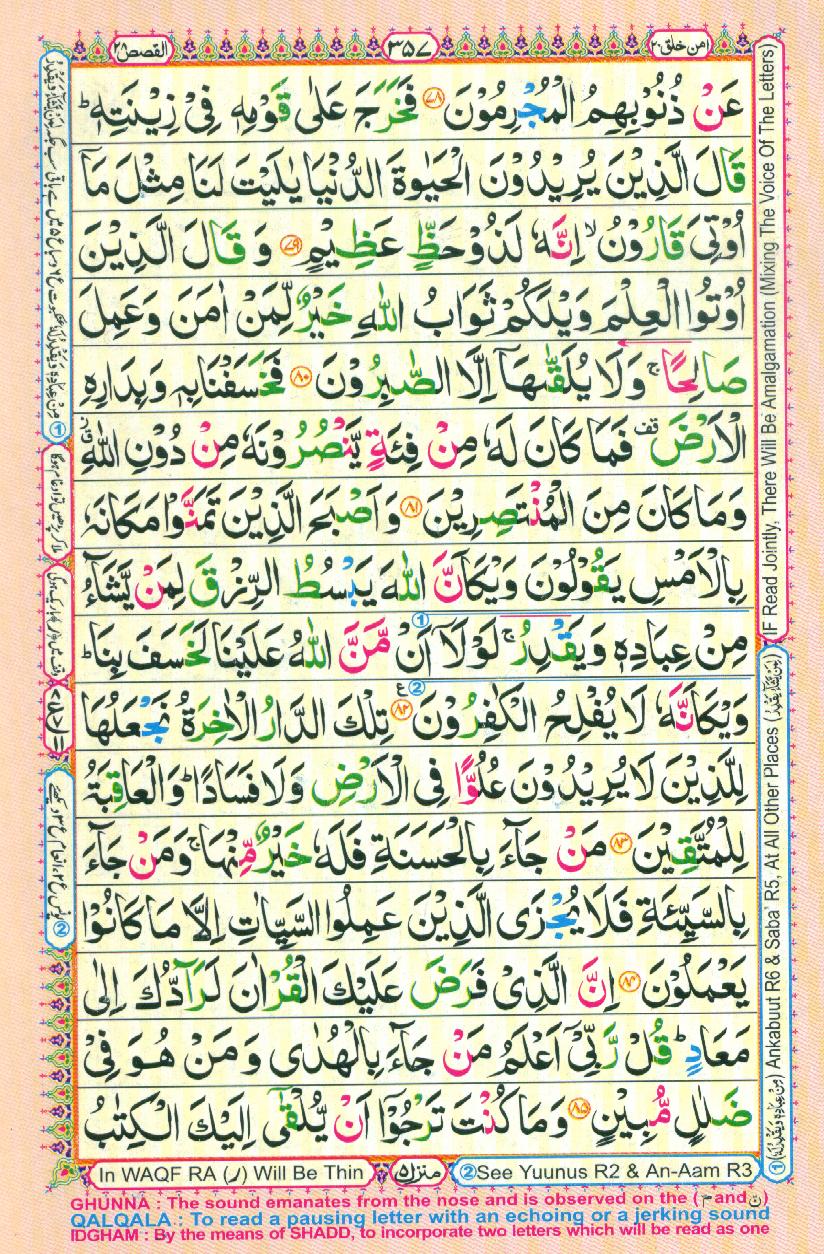 Read Al Quran Part / Chapter / Siparah 20 Page No 357