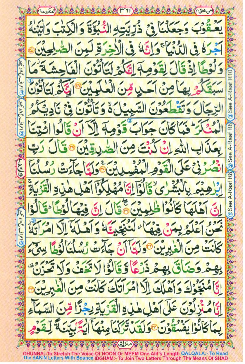 Read Al Quran Part / Chapter / Siparah 20 Page No 361
