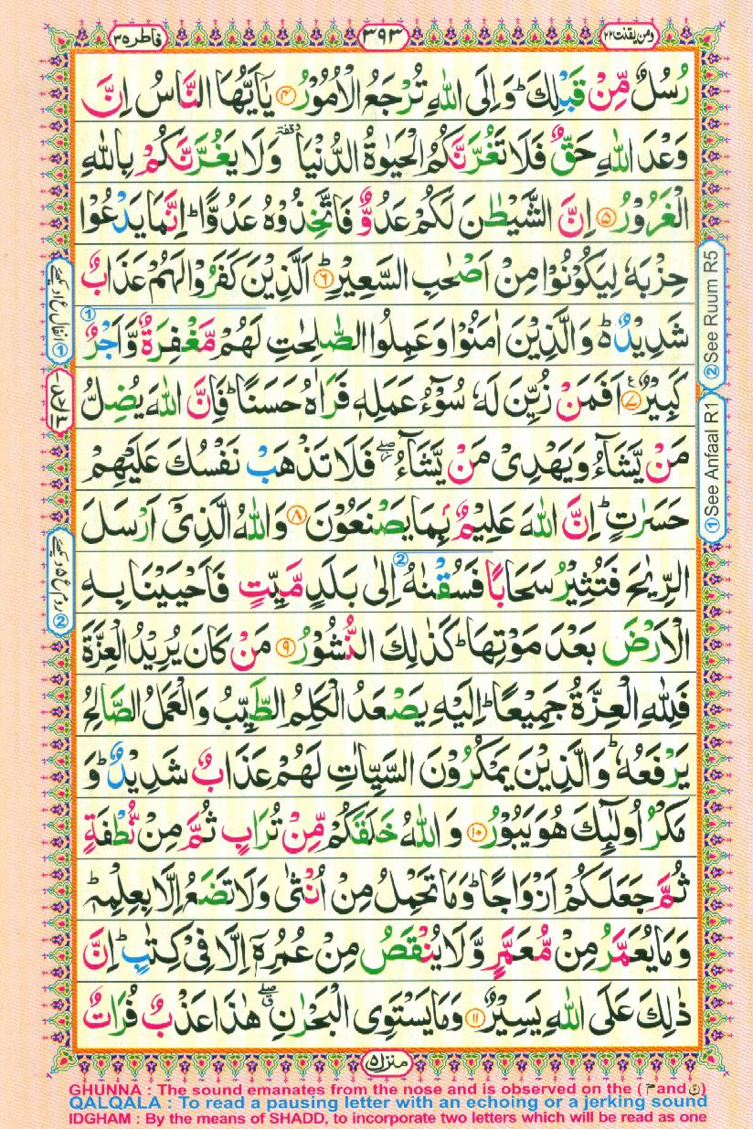 Read Al Quran Part / Chapter / Siparah 22 Page No 393