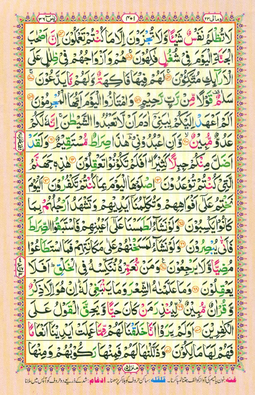 Read Al Quran Part / Chapter / Siparah 23 Page No 401