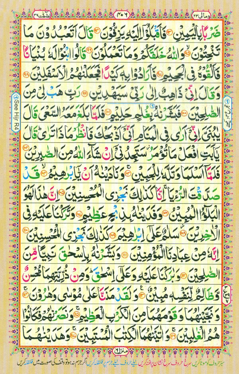 Read Al Quran Part / Chapter / Siparah 23 Page No 406