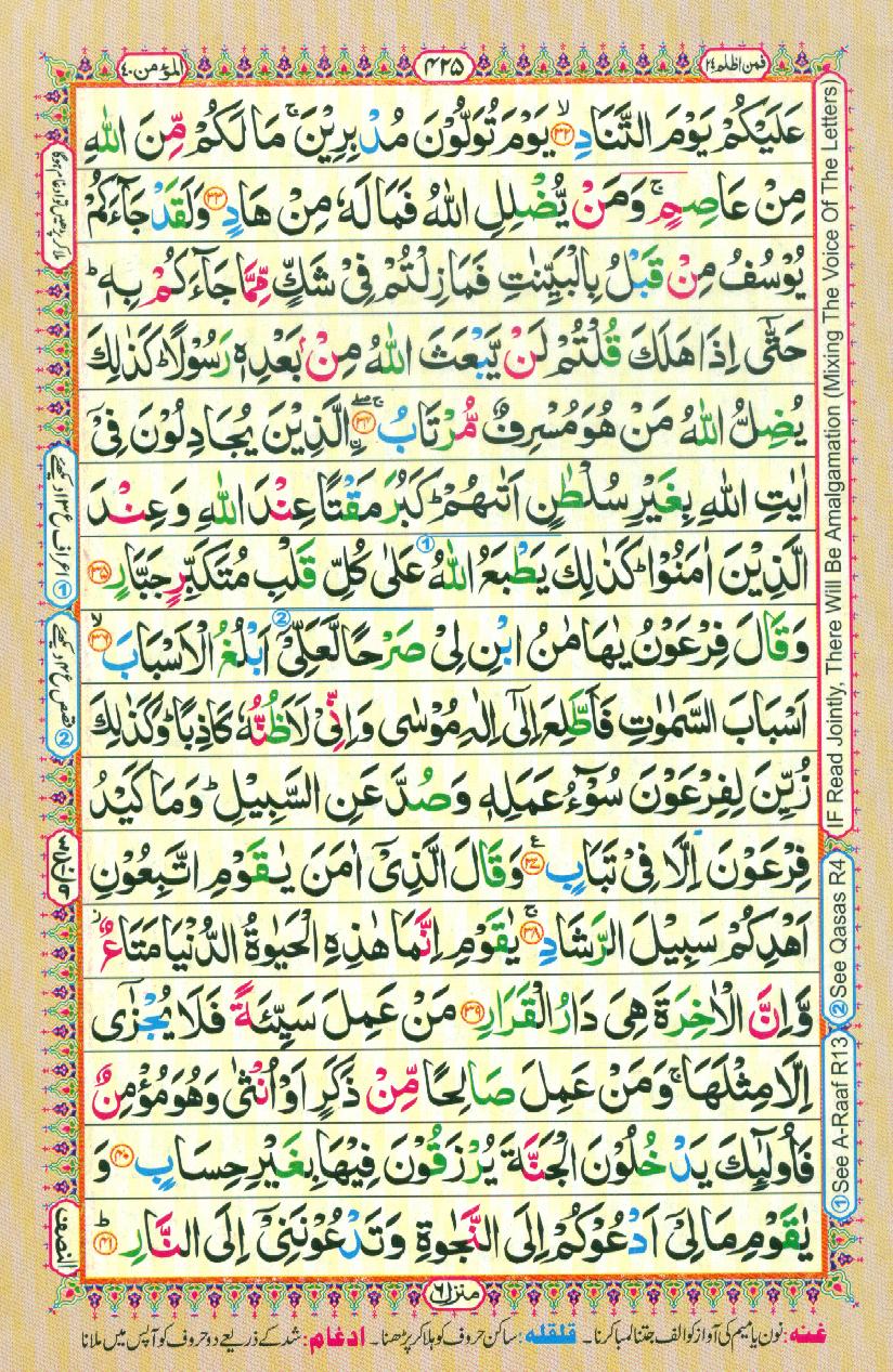 Read Al Quran Part / Chapter / Siparah 24 Page No 425