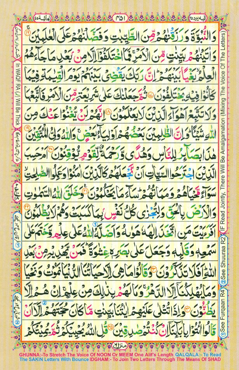 Read Al Quran Part / Chapter / Siparah 25 Page No 451