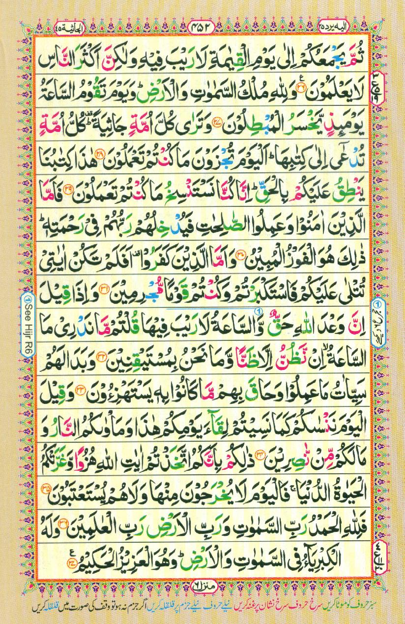Read Al Quran Part / Chapter / Siparah 25 Page No 452