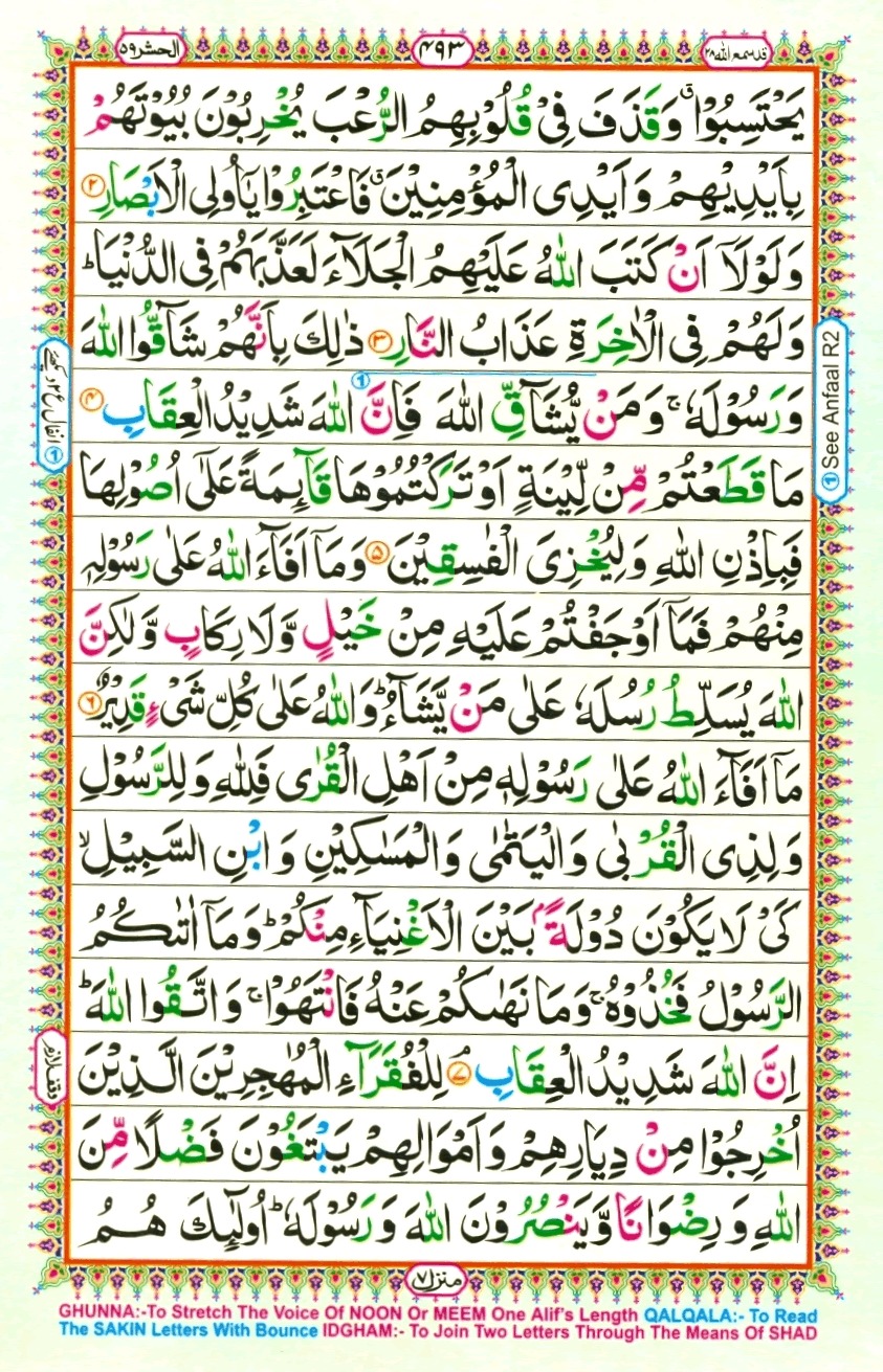 Read Al Quran Part / Chapter / Siparah 28 Page No 493