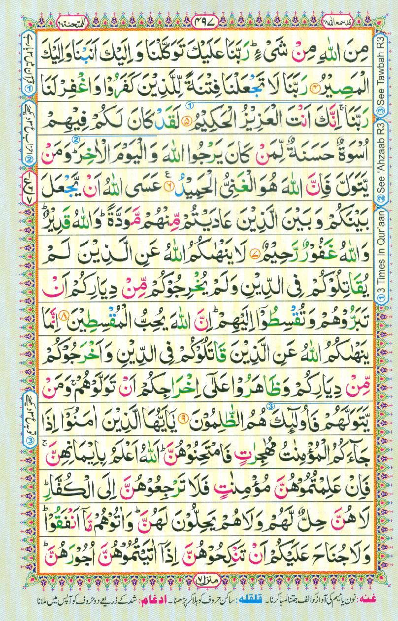 Read Al Quran Part / Chapter / Siparah 28 Page No 497