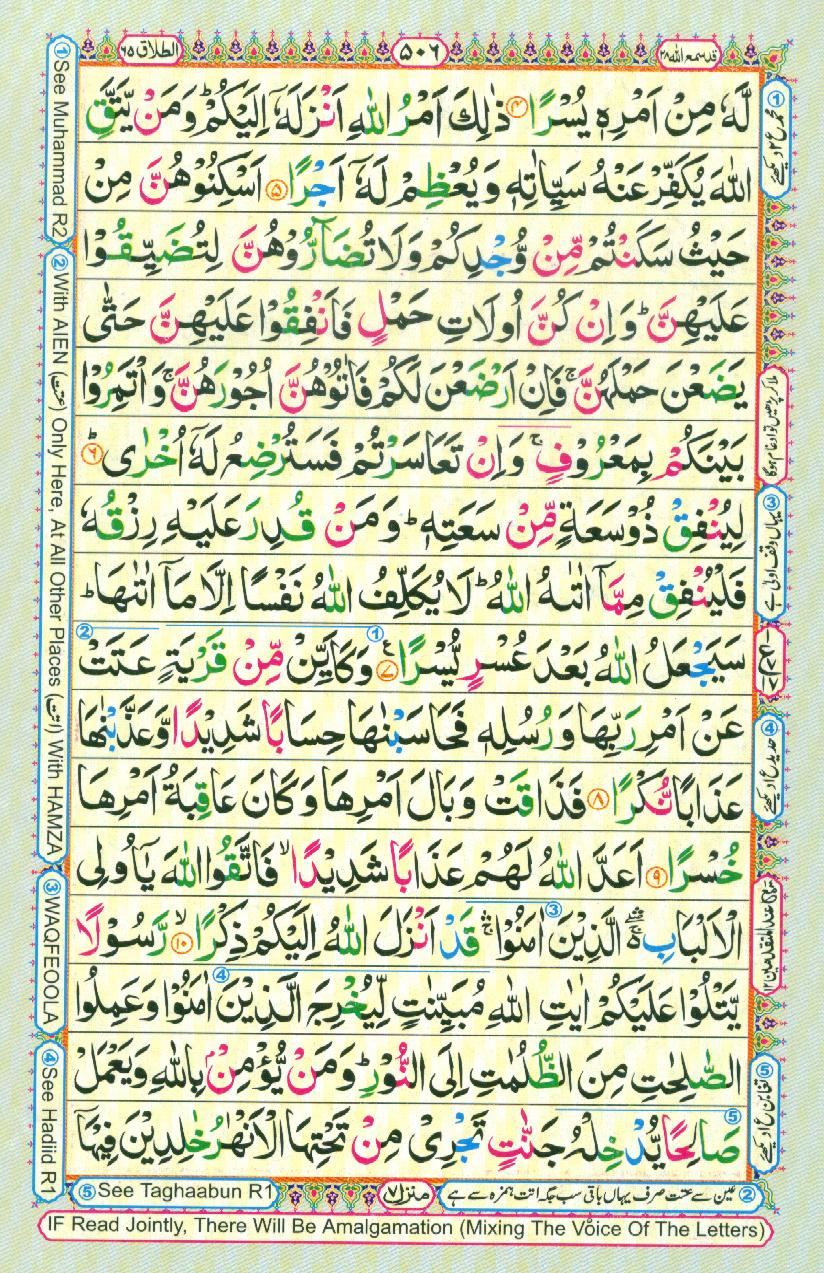 Read Al Quran Part / Chapter / Siparah 28 Page No 506
