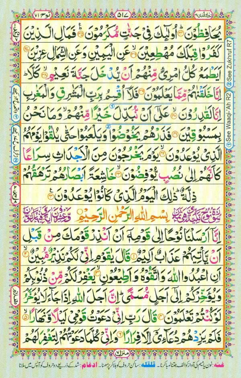 Read Al Quran Part / Chapter / Siparah 29 Page No 517