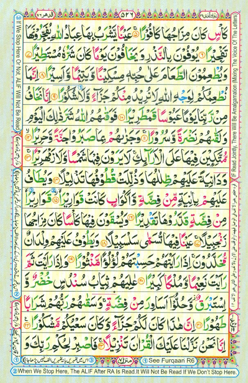 Read Al Quran Part / Chapter / Siparah 29 Page No 526
