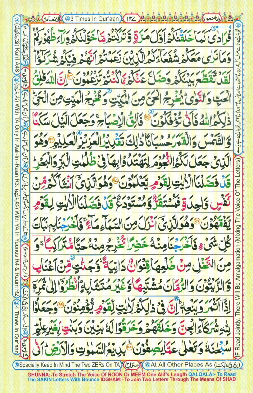 Read Al Quran Part / Chapter / Siparah 7 Page No 127
