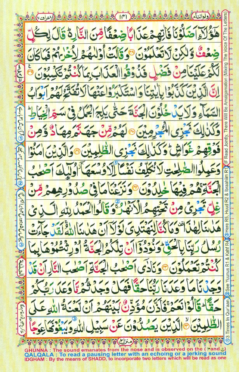 Read Al Quran Part / Chapter / Siparah 8 Page No 141