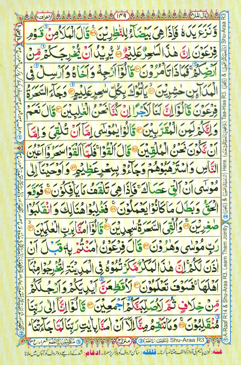 Read Al Quran Part / Chapter / Siparah 9 Page No 149