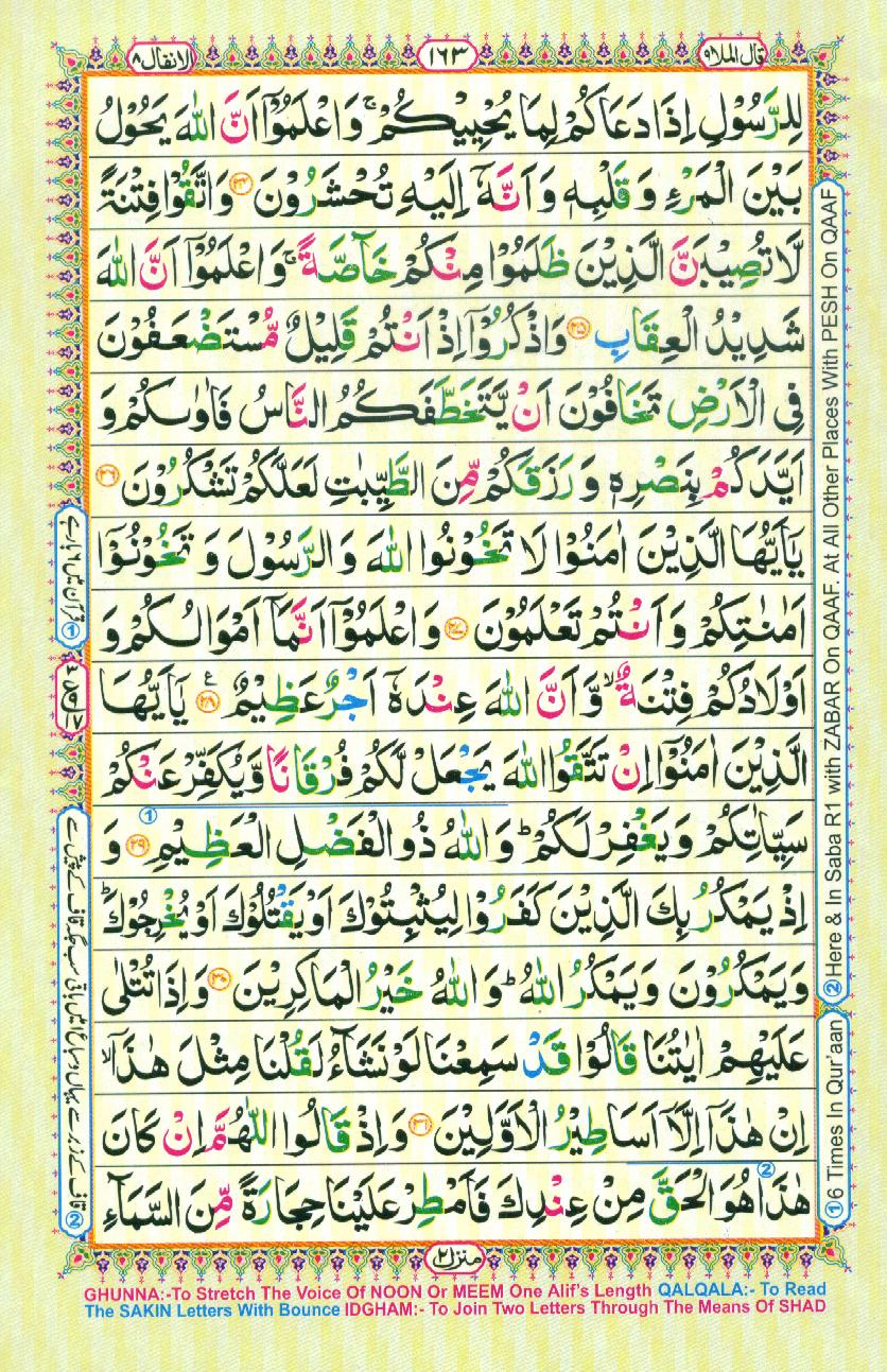 Read Al Quran Part / Chapter / Siparah 9 Page No 163