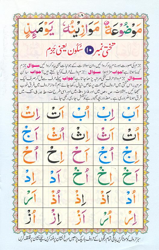 Reading Noorani Qaidah Page No 18 at AlQuran Tutors