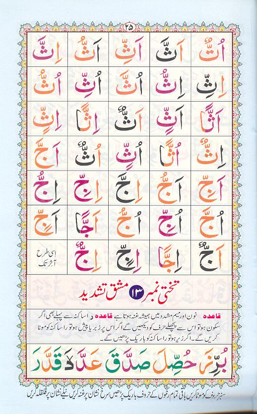 Reading Noorani Qaidah Page No 25 at AlQuran Tutors