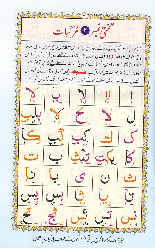 Reading Noorani Qaidah Page No 3 at AlQuran Tutors